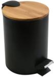 spirella pedálos szemetes ADONIS matt fekete acél bambusz fedél 3 L 10.20919 (10.20919)