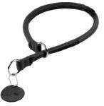 COLLAR Kör alakú fojtogató bőr nyakörv - 40cm, 8mm - fekete (PF-COL75151)