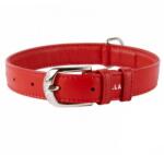COLLAR Sima bőr nyakörv, piros 30 - 39cm, 20mm