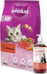 Whiskas WHISKAS 1+ száraz macskaeledel marhahússal 14 kg + Lab-V 100% lazacolaj kutyáknak és macskáknak minden korosztály számára 1000 ml hidegen sajtolt