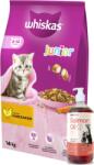 Whiskas WHISKAS Száraz eledel junior cicáknak csirkével 14 kg + Lab-V 100% lazacolaj kutyáknak és macskáknak minden korosztály számára 1000 ml hidegen sajtolt