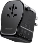 UGREEN Incarcator de retea Travel Adapter, GaN 65W, 2x USB-C, 1x USB-A, 3-Pin US/UK/EU/AUS/CN, Negru (S550-55001) - pcone