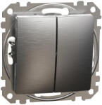 Schneider Electric SDD170105U csillárkapcsoló (105), szálcsiszolt alumínium burkolattal, rugós bekötés, kerét nélkül, süllyesztett, 10A 250V IP20 (Sedna Design / Elements) (SDD170105U)