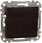 Schneider Electric SDD181105U csillárkapcsoló (105), wenge burkolattal, rugós bekötés, kerét nélkül, süllyesztett, 10A 250V IP20 (Sedna Design / Elements) (SDD181105U)