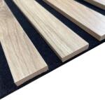  Lamella falpanel, natúr világos tölgy, fekete filc alappal, Róma, 100x280cm L-334