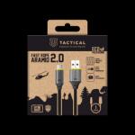 Tactical Aramid 2.0 USB kábel, USB-A - USB - C, (1 méter 100w), fekete (Gyors töltés)