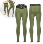 4FIZJO Pantaloni termici unisex - verde, mărimea M