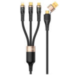 Awei töltőkábel 3in2 (Type-C/USB - lightning/Type-C, microUSB, 100W, wireless, gyorstöltő, 120cm) FEKETE (CL-228) (CL-228) - xpro