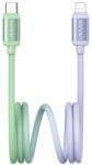USAMS Kábel USAMS Bicolor Series SJ757 PD 30W USB-C/Lightning 1.2m zöld és lila (SJ757USB02)