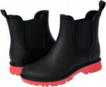  Női gumicsizma Chelsea kerti cipő fekete-piros 40 (499091_2204)