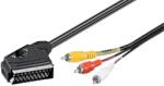  Cablu AudioVideo 2m SCART tata - 3x RCA tata cu comutator IN/OUT (50364-H)