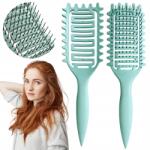 Lewer Göndör Haj Fürtök Kefe Definiáló Fürtök Masszírozó Sörték zöld (włosy modelowanie rozczesywanie układanie fal)