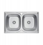 Melanstar Konyhai mosogató kétrekeszes 80x50 cm szifonnal Melanstar (MEL8050BD)