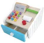  Fa Oktató Játék pénztárgép Fiókkal, Kiegészítőkkel 16, 5x16x13 cm