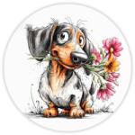  Nyomtatott fa tábla koszorú közép - Tacsis tavasz 14, 8cm