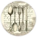  Nyomtatott fa tábla koszorú közép - Vintage evőeszköz 11, 8cm - kosarbolt