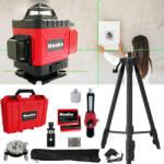 Hooha Lézertes Szintező Vízszintmérő Állvánnyal És 2 Akkumulátorral (16-LINIOWA POZIOMICA LASEROWA 12)