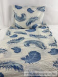  Kék tollas mintás ágyneműhuzat garnitúra (3 részes, 200-as, ) (446_030)