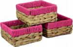  3 db-os kosár szett rózsaszín szélekkel Dekoratív Ajándékdoboz (B0D7QLXMT2)