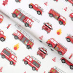 Goldea pamutvászon - tűzoltóautók 160 cm