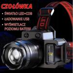  Usb LED-es fejlámpa mozgásérzékelővel - 5 üzemmód, Usb-c újratölthető akkumulátor (0000072509)