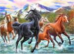 NORIMPEX - Puzzle Pictura cu diamant: Cai in apa 30x40cm - 1 - 39 piese