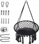 Makramé Függőágy Szék Fekete Beltéri és Kerti Szerelőkészlettel (B0BG5HR986)