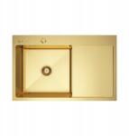 Melanstar Egymedencés acél mosogató jobbos csepegtetővel 78x49 cm Arany Melanstar (MEL7849LG)