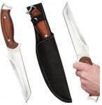 Bsh Adventure Túlélő kés Full Tang Penge Tanto Tőr Fa Nyél Tok (N-175A)