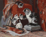 Ideyka Set pictura pe numere, cu sasiu, Micii muzicieni - Henriette Ronner-Knip, 40x50 cm (KHO4331)