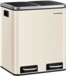 SONGMICS Konyhai szemeteskosár 2 rekeszes 2 x 15 liter krémszínű Songmics (LTB30A02)