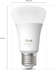 Philips Смарт LED димируема крушка Philips Hue WA E27 White ambience, 2 бр, 8.1W, 1100 lm, E27, 100-240V, бяла светлина 1 000-20 000К (BT, Zigbee, HomeKit, Google, Alexa, SmartThings) (929003854902)