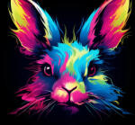 Alkotásutca Színes nyuszi - Számfestő készlet kereten 40x50