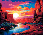 Alkotásutca Naplemente a kanyonban - Számfestő készlet kereten 40x50