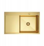 Melanstar Acél egymedencés mosogató balos csepegtetővel 78x49 cm Arany Melanstar (MEL7849RG)