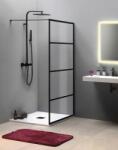 SAPHO Paravan de dus 100x200 cm, negru mat, sticla transparenta, Gelco Cure Black (CB100)