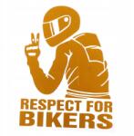 MGDesign Autós matrica Respect For Bikers motorkerékpár robogó