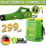 PartnerPro Pachet Pompă de Stropit cu Acumulator 12L, 12V 8Ah + Atomizor Portabil (15340+13795) Pulverizator