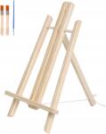  Asztali festőállvány Fa Fenyő Állítható 40 cm Ecsettel (B0B2JSTP4S)