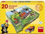 Dino Дървени кубчета Кртко и транспорт - 20 кубчета (642102)