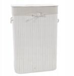 NUXIO Bambusz szennyestartó kosár fehér, szabadon álló, fogantyúval 72 l (N05006)