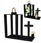  Fa lampion sír temető mécsestartó állvány nád fekete