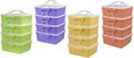  Ételhordó 4x1, 2l négyzet alakú 17x15x25cm Ph színkeverék (311685)