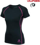 DURAS JANA / Női merinó póló, rövid ujjú - fekete/rózsaszín L (170303)