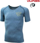 DURAS PEPEK / 100% merinógyapjúból készült gyermek póló - világoskék csíkos 130 (170297)