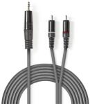 Nedis COTH22200GY15 félprofi audio kábel, 3, 5mm sztero jack dugó - 2 x RCA dugó, 1.5m, rugalmas