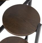 SPRINGOS 3 szintes fém Virágtartó állvány MDF polcokkal 81cm - Feket, Barna (GA0215)