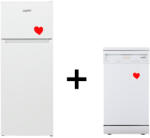 Homefort - Homefort HOMEFORT HHSF2212W Felülfagyasztós hűtőszekrény + HOMEFORT HMGS0421AW Szabadonálló mosogatógép (HHSF2212W + HMGS0421AW)