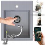 SINK Quality Mosogató Egymedencés Gránit Szürke Szifon Klikk Csaptelep Impregnáló (VEL.D.1KBO)