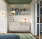  Komód 4 ajtós kasmír színben arany fogantyúkkal - MAZOMA (wipPUMAKO40KAKAKZ5020)